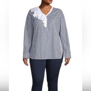 NWT Harshman Vivienne Popover Tunic, Navy Stripes. XS $228